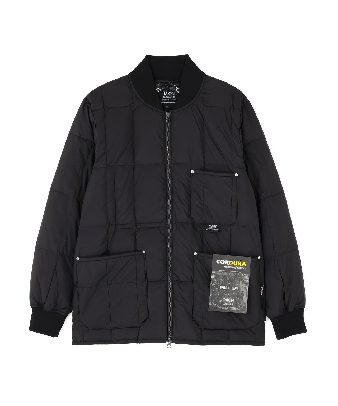 TAION/タイオン/WORK W-ZIP HOOD LIBNECK DOWN JACKET【UNISEX