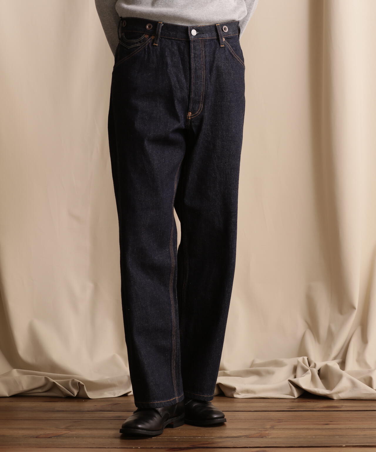 直営限定】WIDE GRIDE DENIM PANTS/ワイドシルエットデニム | Schott