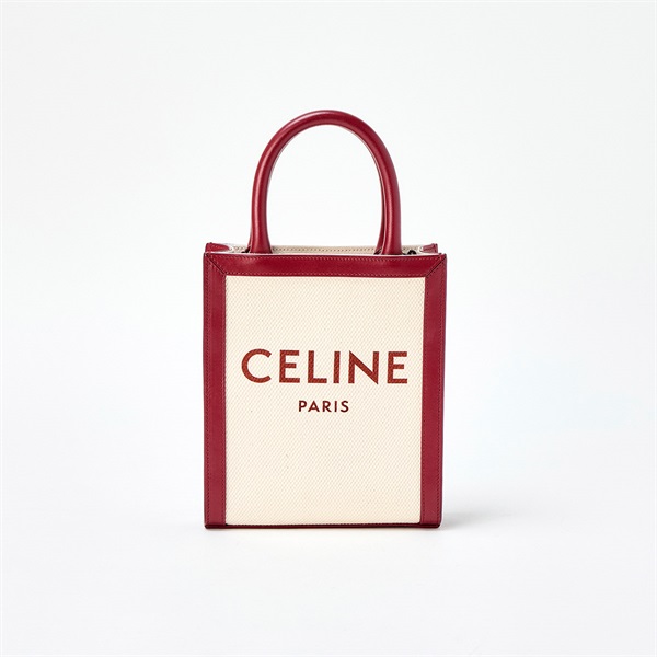 CELINE バーティカルカバ ミニ ハンドバッグ レッド ホワイト ゴールド