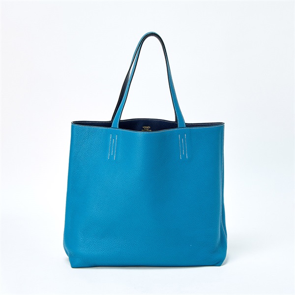 HERMES ドゥブルセンス 45 トートバッグ ブルーサフィール ブルー