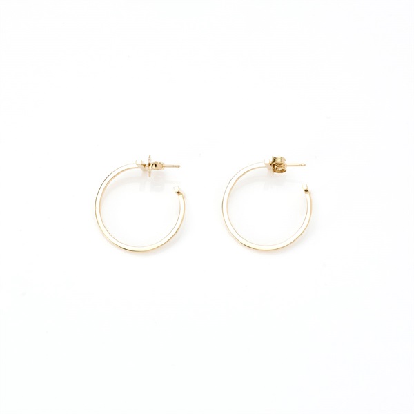 TIFFANY & Co. Tワイヤーフープ ピアス イエローゴールド 750YG