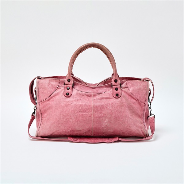 BALENCIAGA シティ ミディアム ショルダーバッグ ピンク ブラック