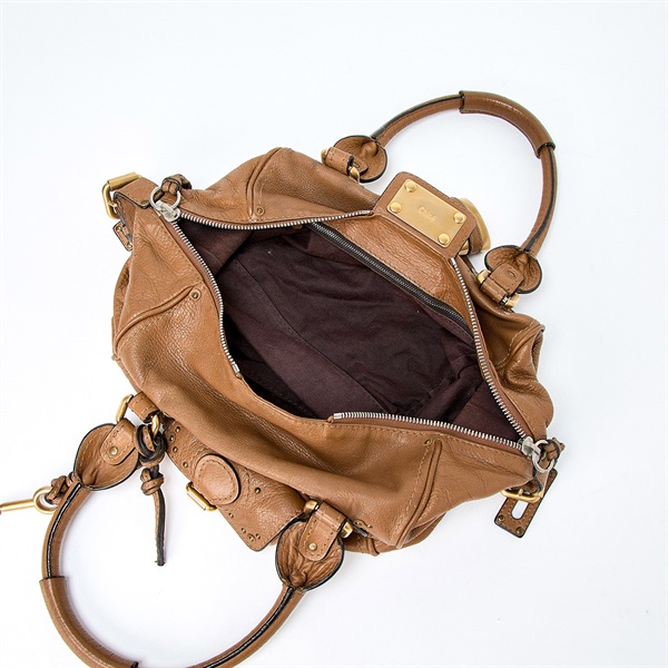 Chloe パディントン ミニ ハンドバッグ ブラウン マットゴールド