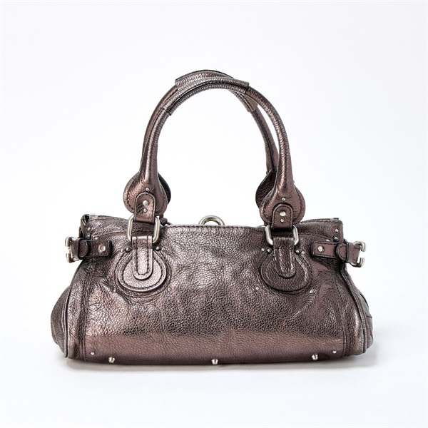 Chloe パディントン ミディアム ハンドバッグ メタリックグレー