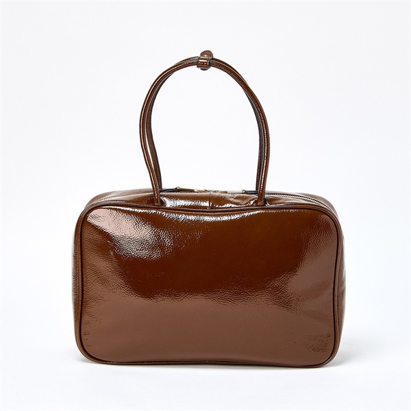 MIU MIU ボー ショルダーバッグ 5BB117 ブラウン ゴールド ナプラック