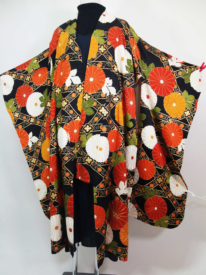 金箔 本物の着物から作った kimono gown kimono robe silk products