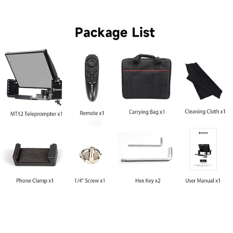 Best Professional Teleprompter for Video Moman MT12 | Moman