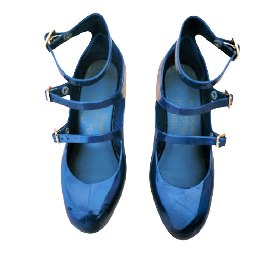 Vivienne Westwood Blue Melissa Anglomania Triple Strap Shoes