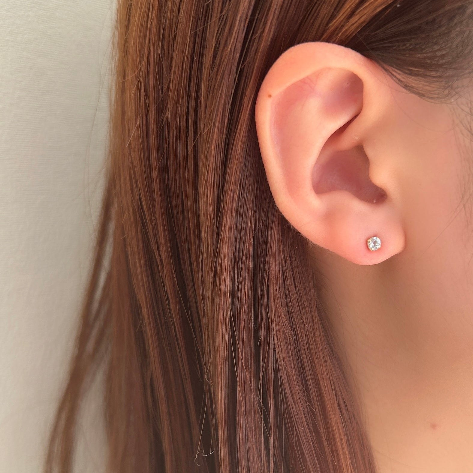 K18アクアマリンピアス