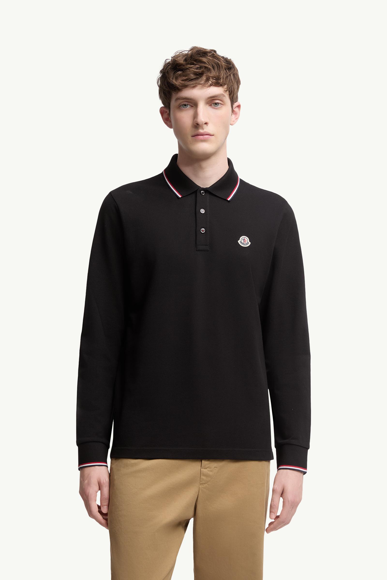 ブラック ロングスリーブポロシャツ : Tシャツ＆ポロシャツ 向けの