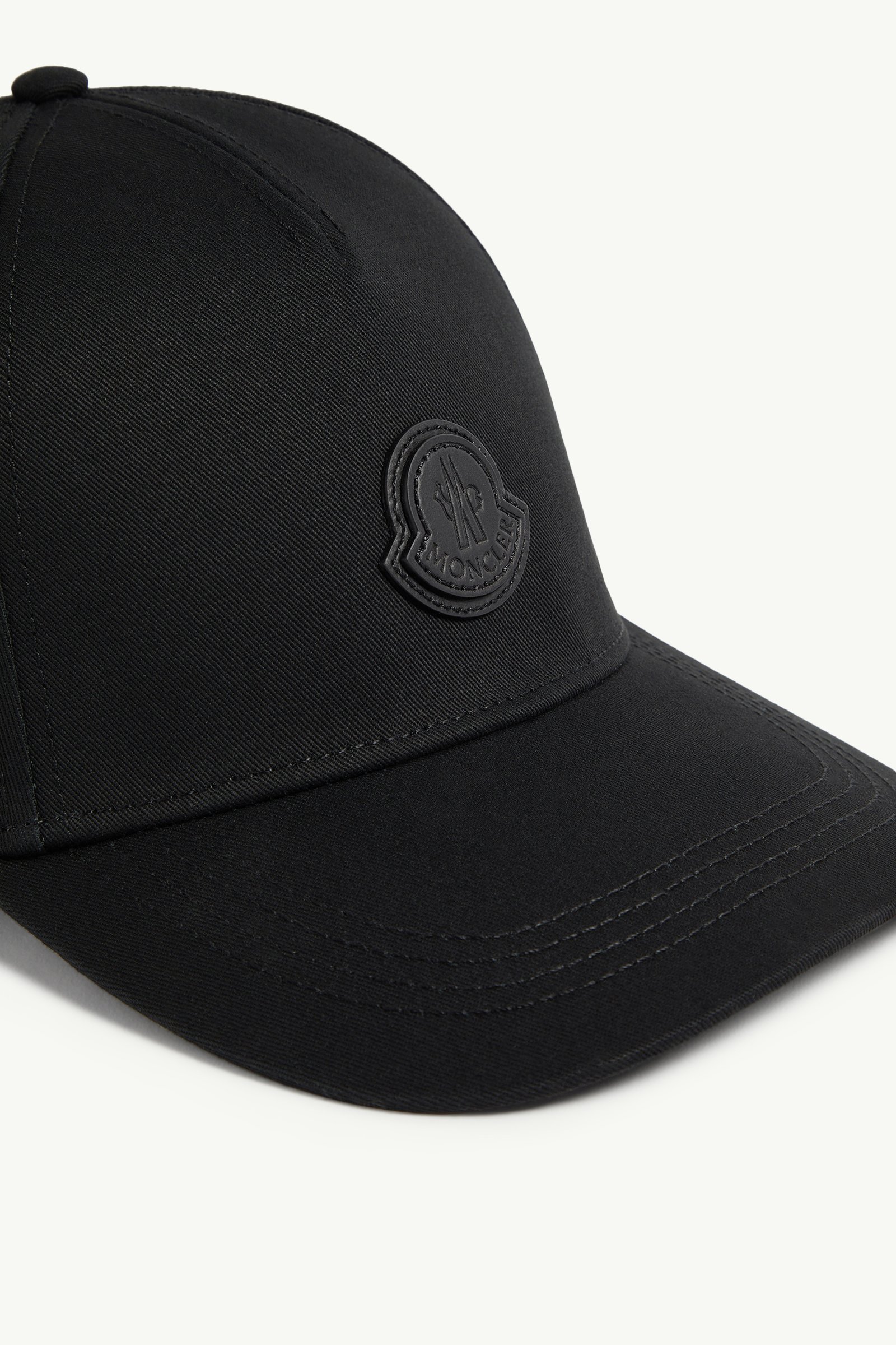 Black Cotton Gabardine Baseball Cap - Hats & Beanies for Men