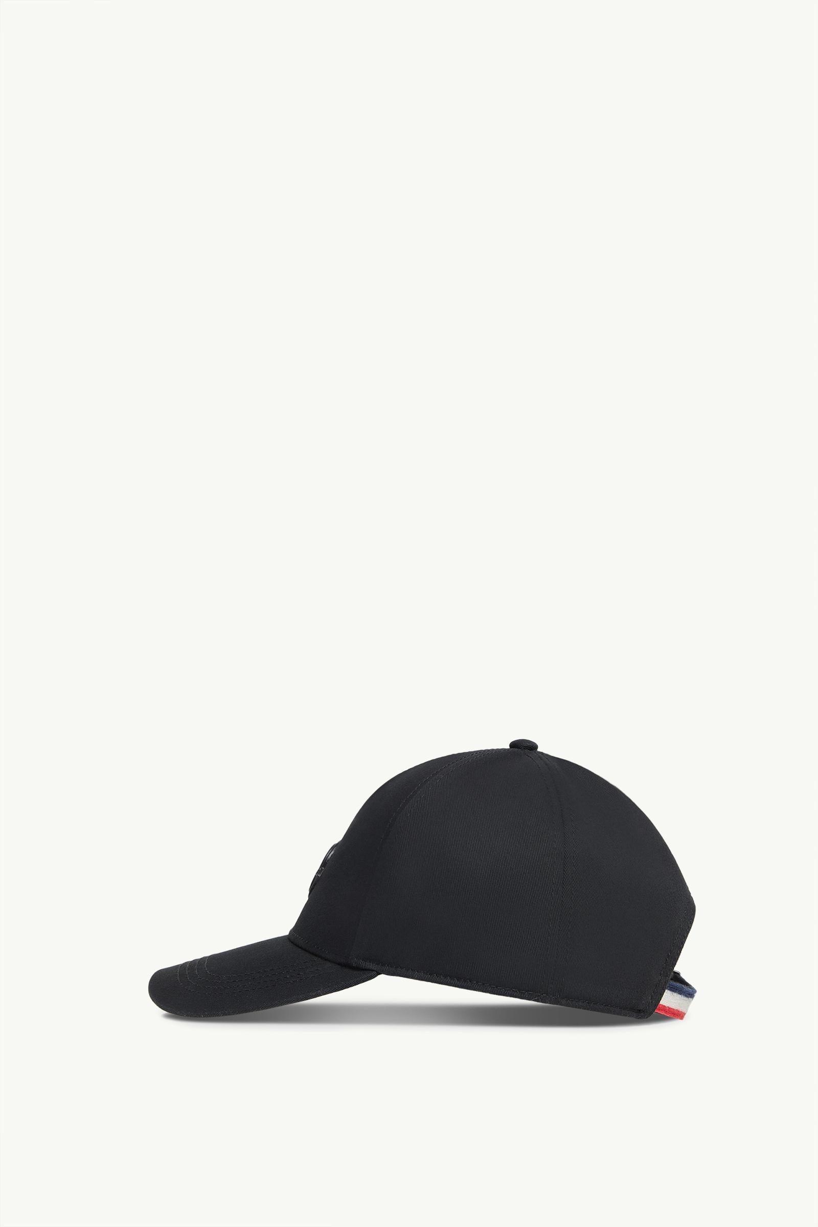 Black Cotton Gabardine Baseball Cap - Hats & Beanies for Men