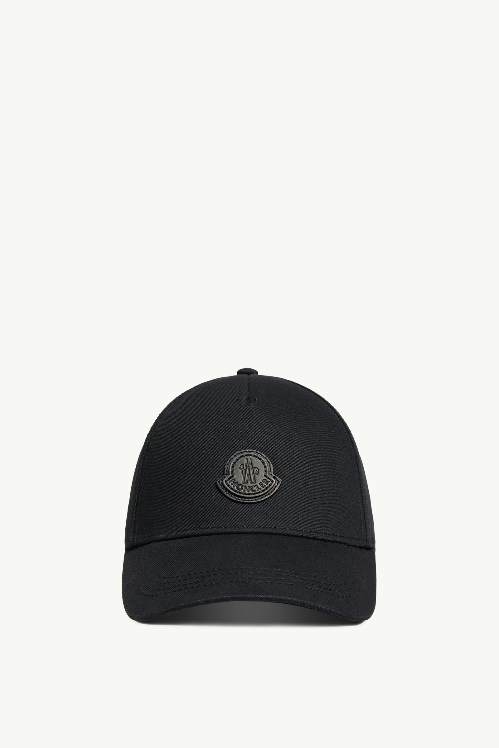 Black Cotton Gabardine Baseball Cap - Hats & Beanies for Men