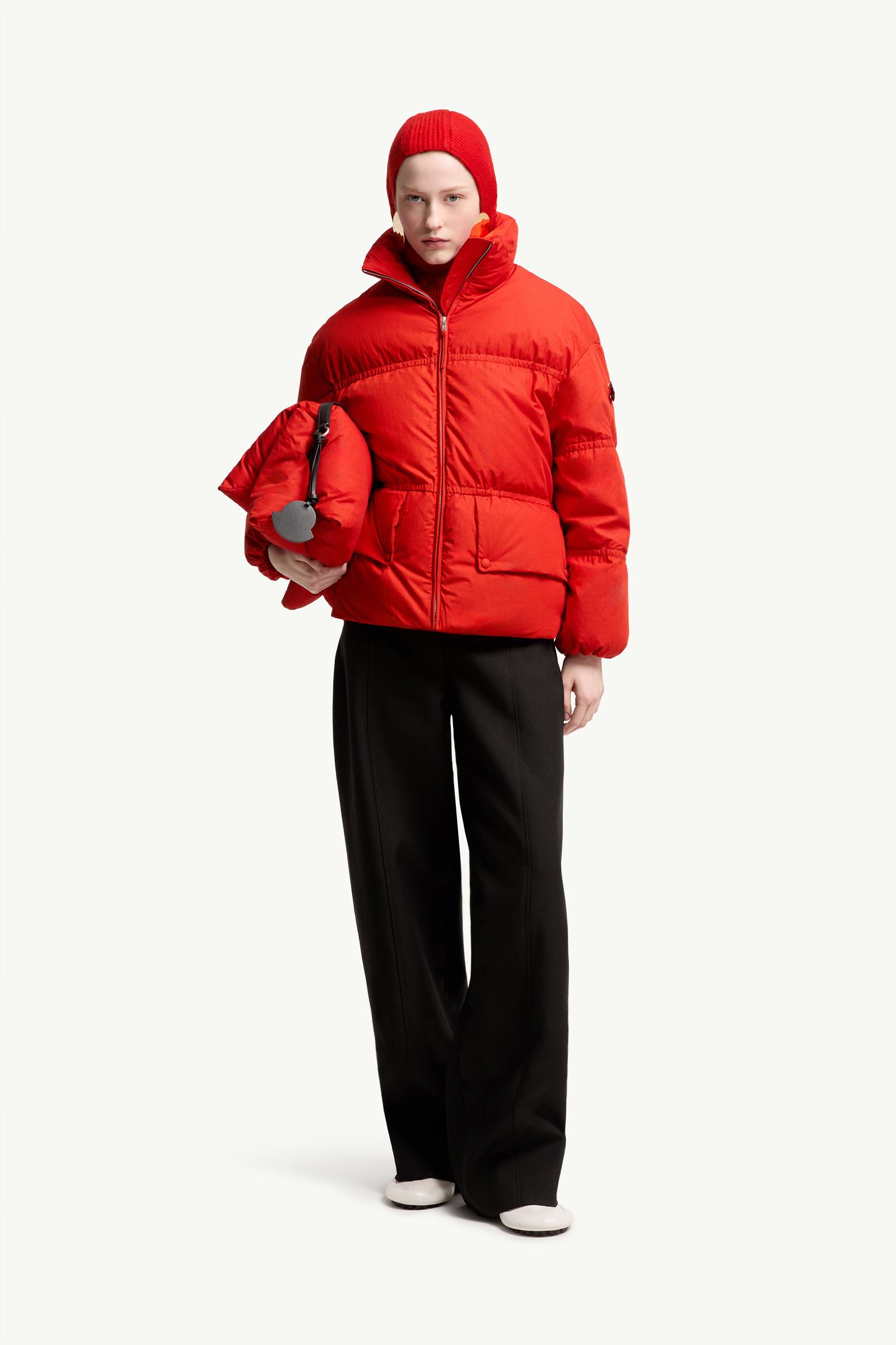 Orange Red Moncler + JIL SANDER Mimimycin Short Down Jacket