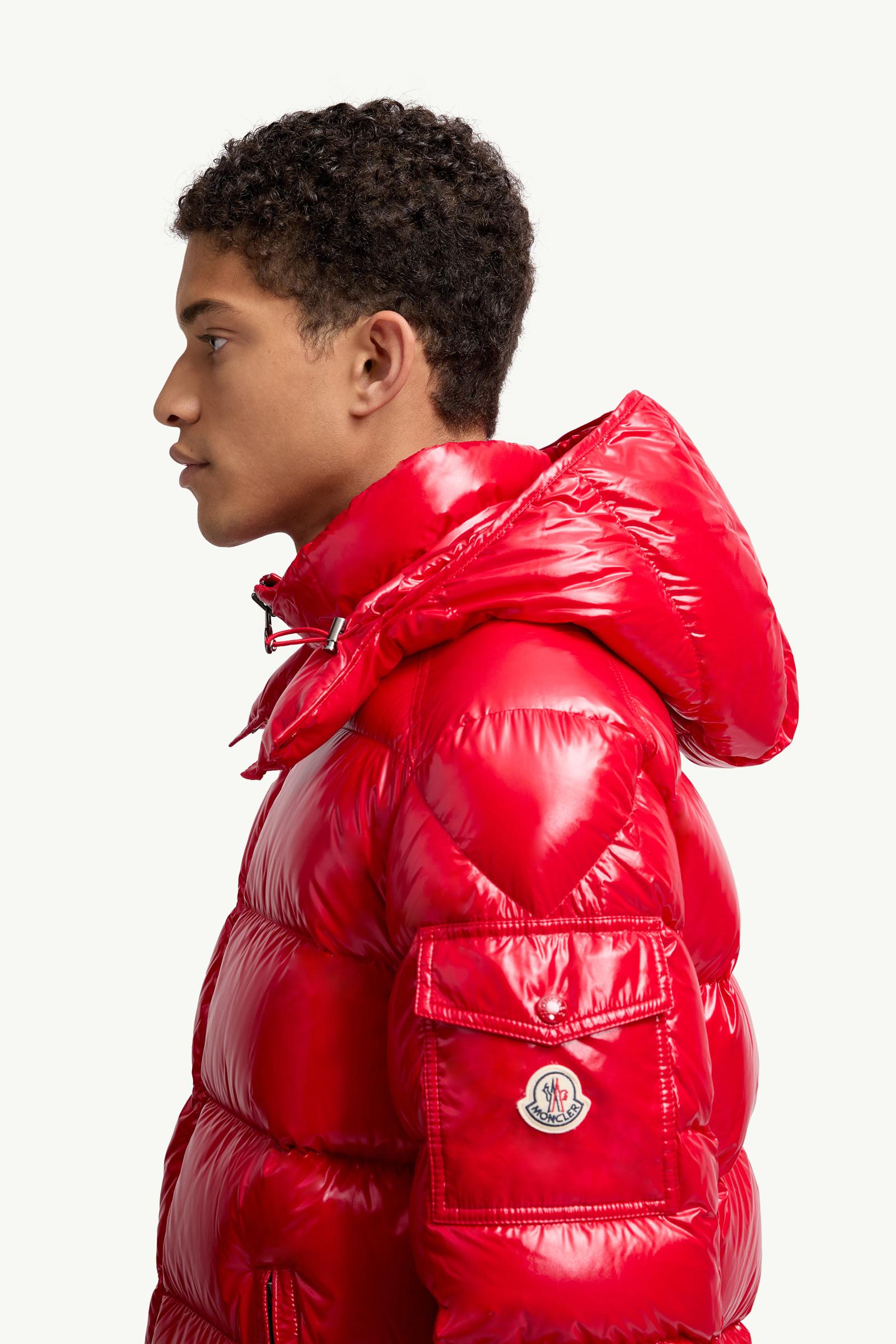 Red Moncler Maya Hooded Short Down Jacket - Short Down Jackets for
