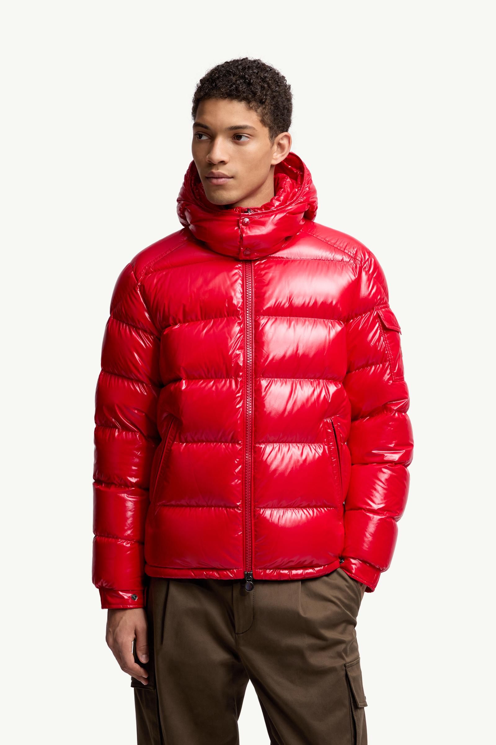 Red Moncler Maya Hooded Short Down Jacket - Short Down Jackets for
