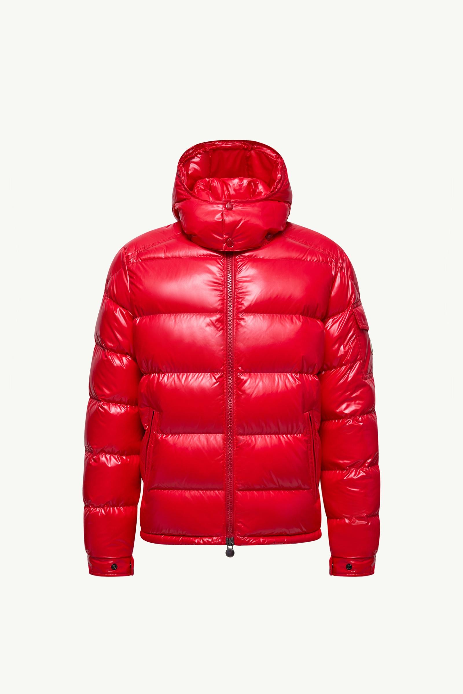 Red Moncler Maya Hooded Short Down Jacket - Short Down Jackets for