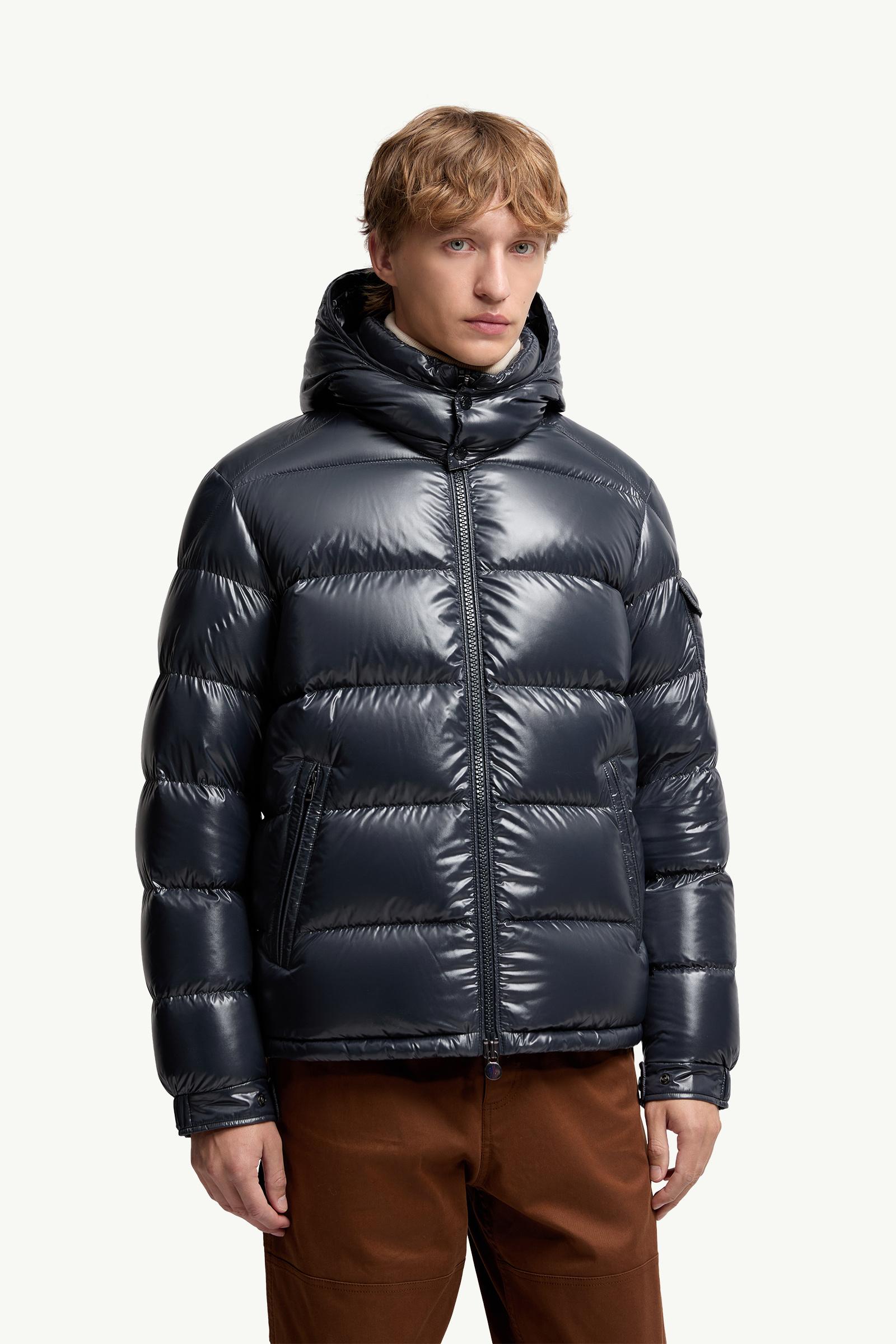 Navy Blue Moncler Maya Hooded Short Down Jacket - Short Down