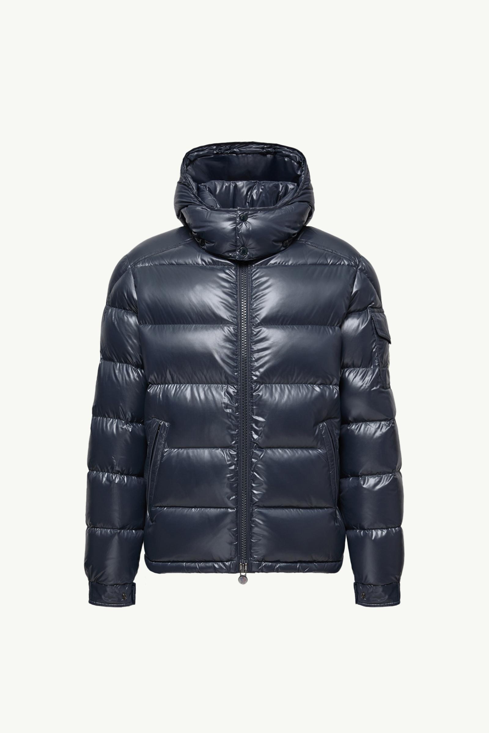 Navy Blue Moncler Maya Hooded Short Down Jacket - Short Down