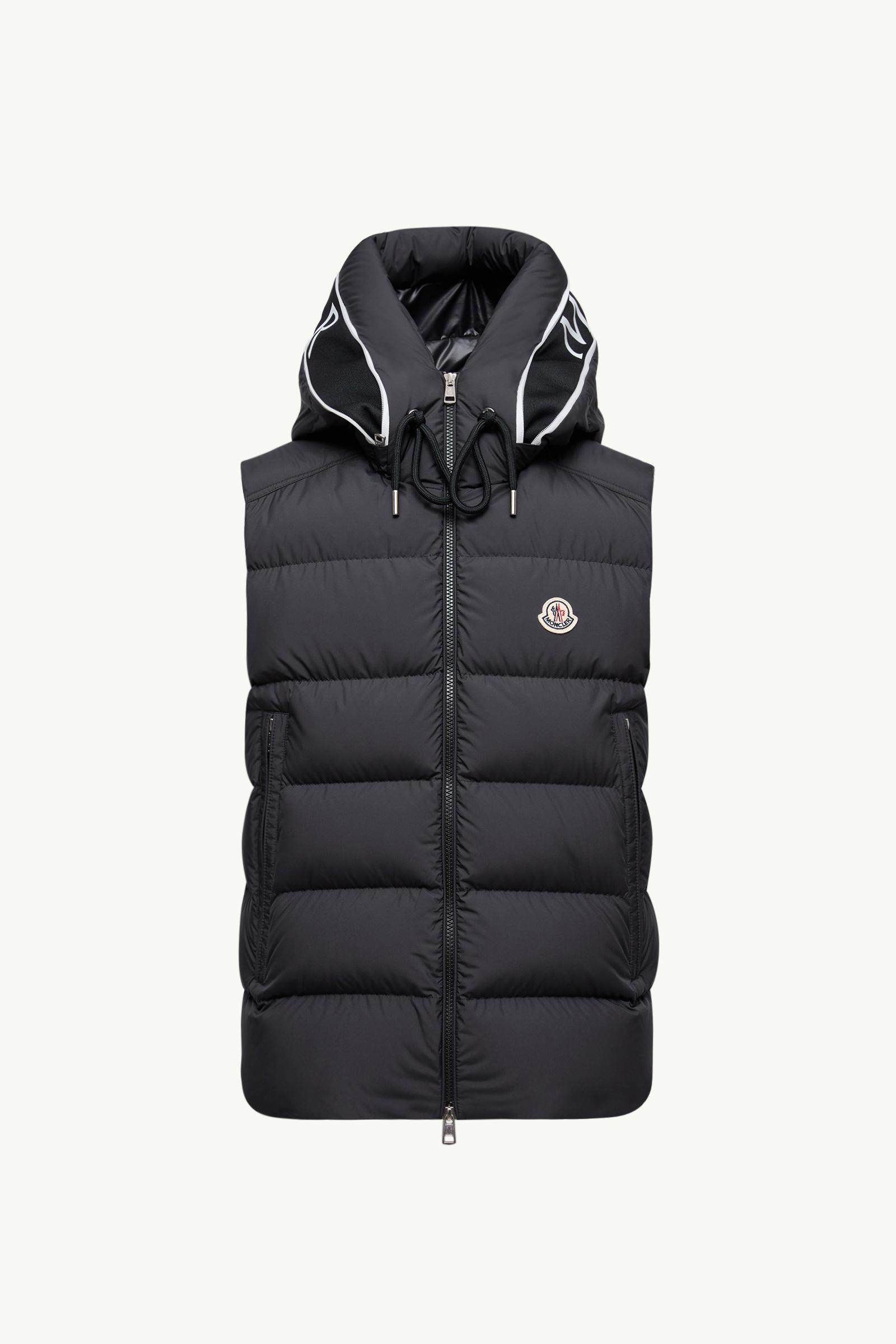 Black Cardamine Hooded Down Vest - Vests for Men | Moncler US