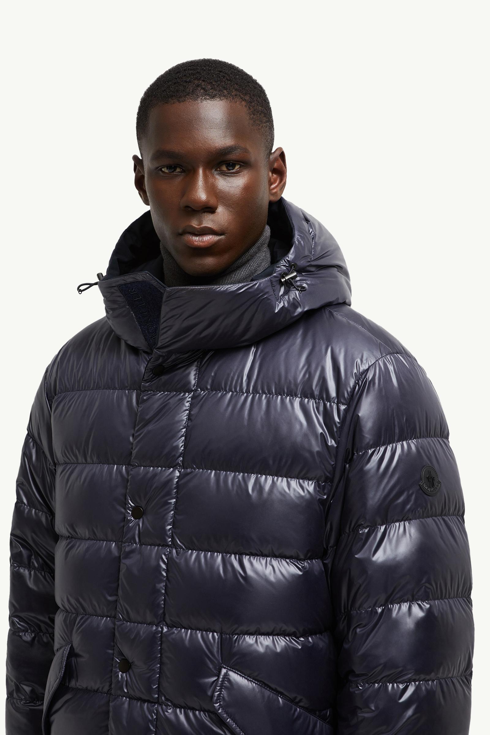 Navy Blue Fowey Reversible Hooded Mid-Length Down Jacket - Short