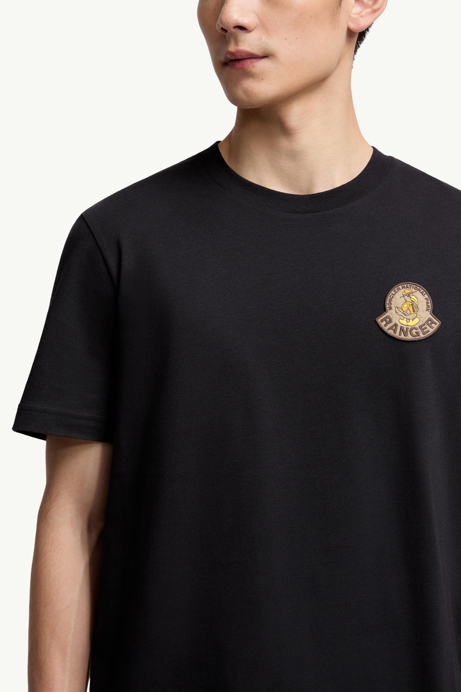 Black Mon Duck Logo Cotton T-Shirt - Polos & T-shirts for Men