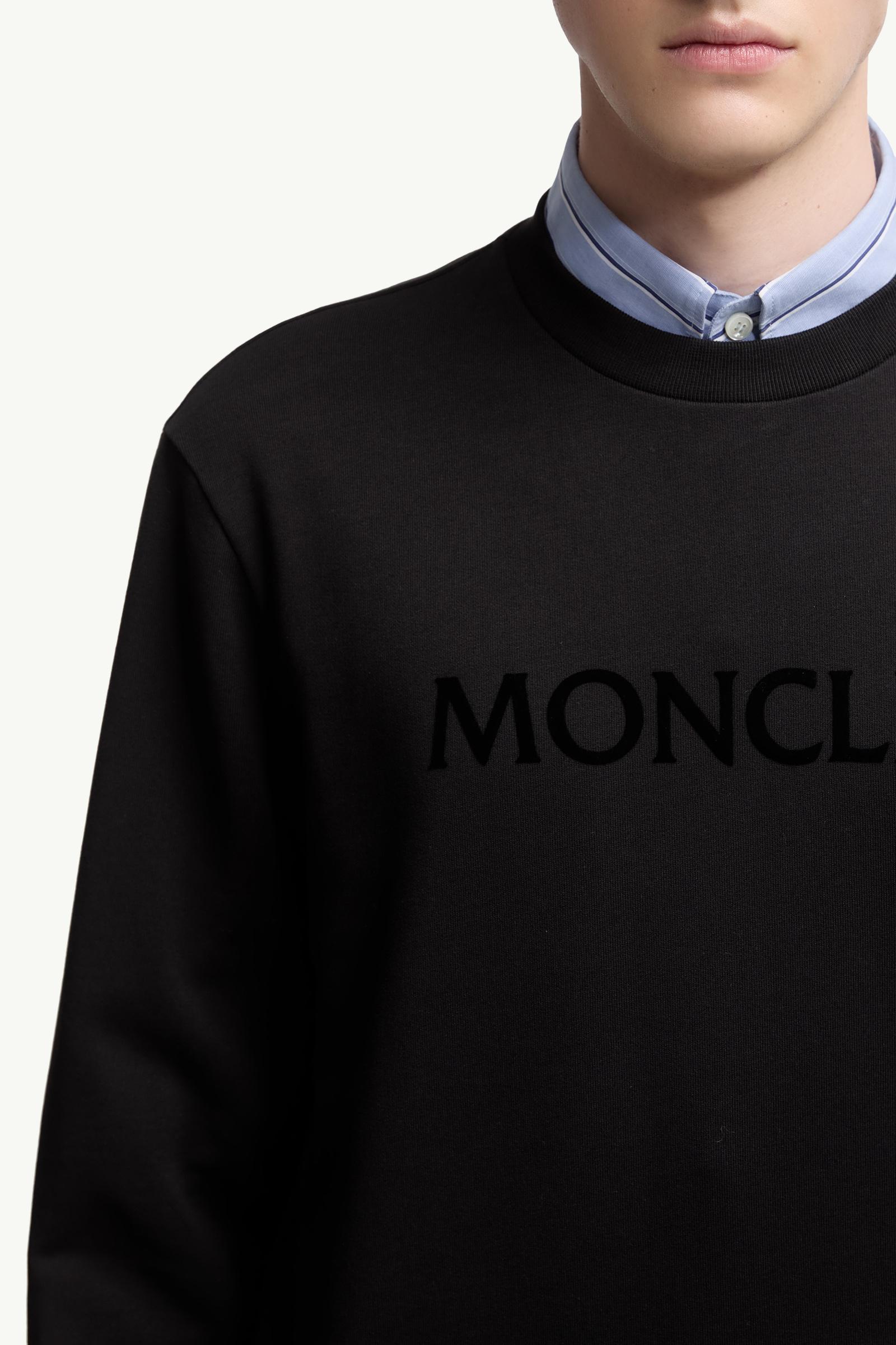 Black Logo Cotton Sweatshirt - Sweatshirts for Men | Moncler US