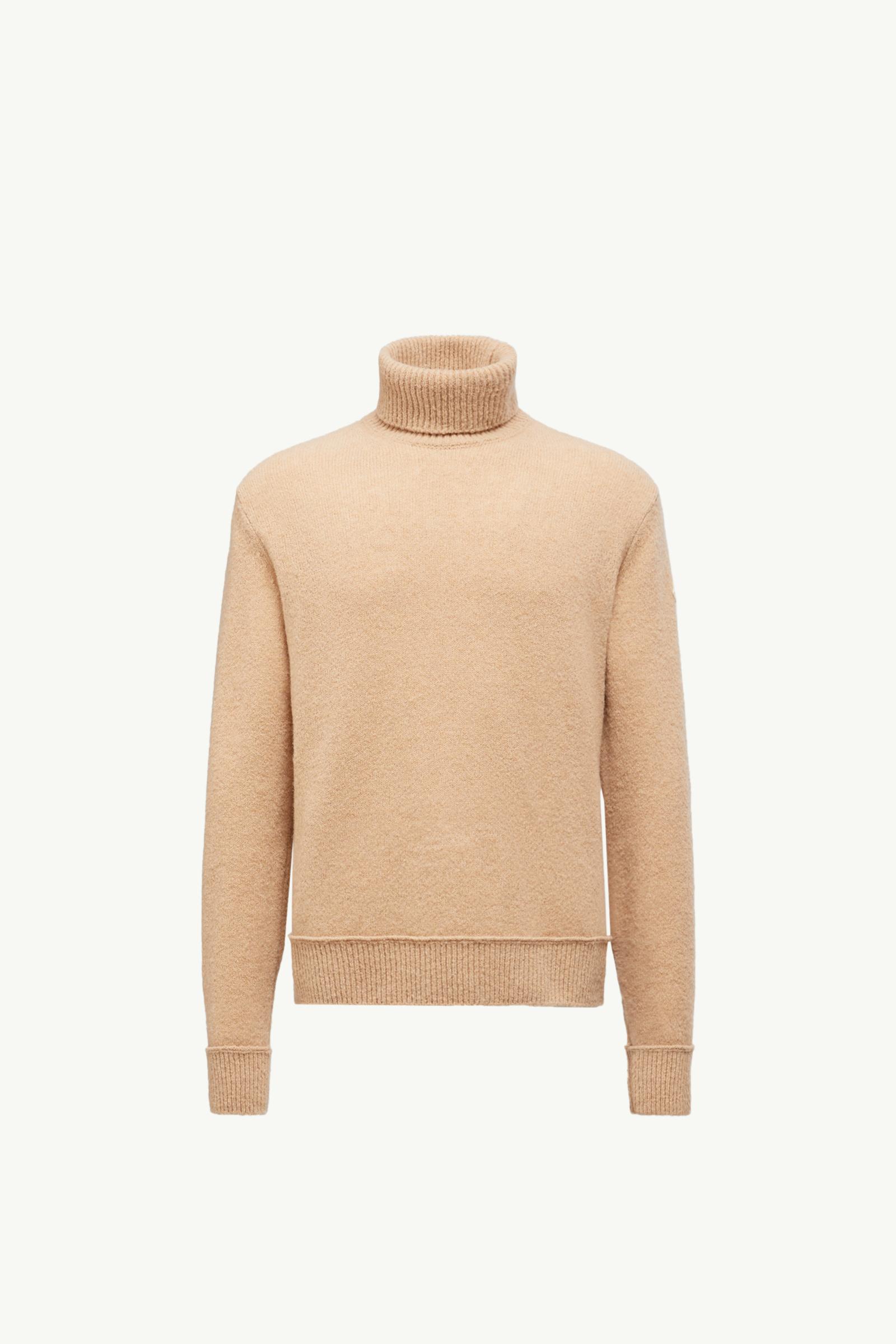Beige Wool Blend Turtleneck Sweater - Sweaters & Cardigans for Men