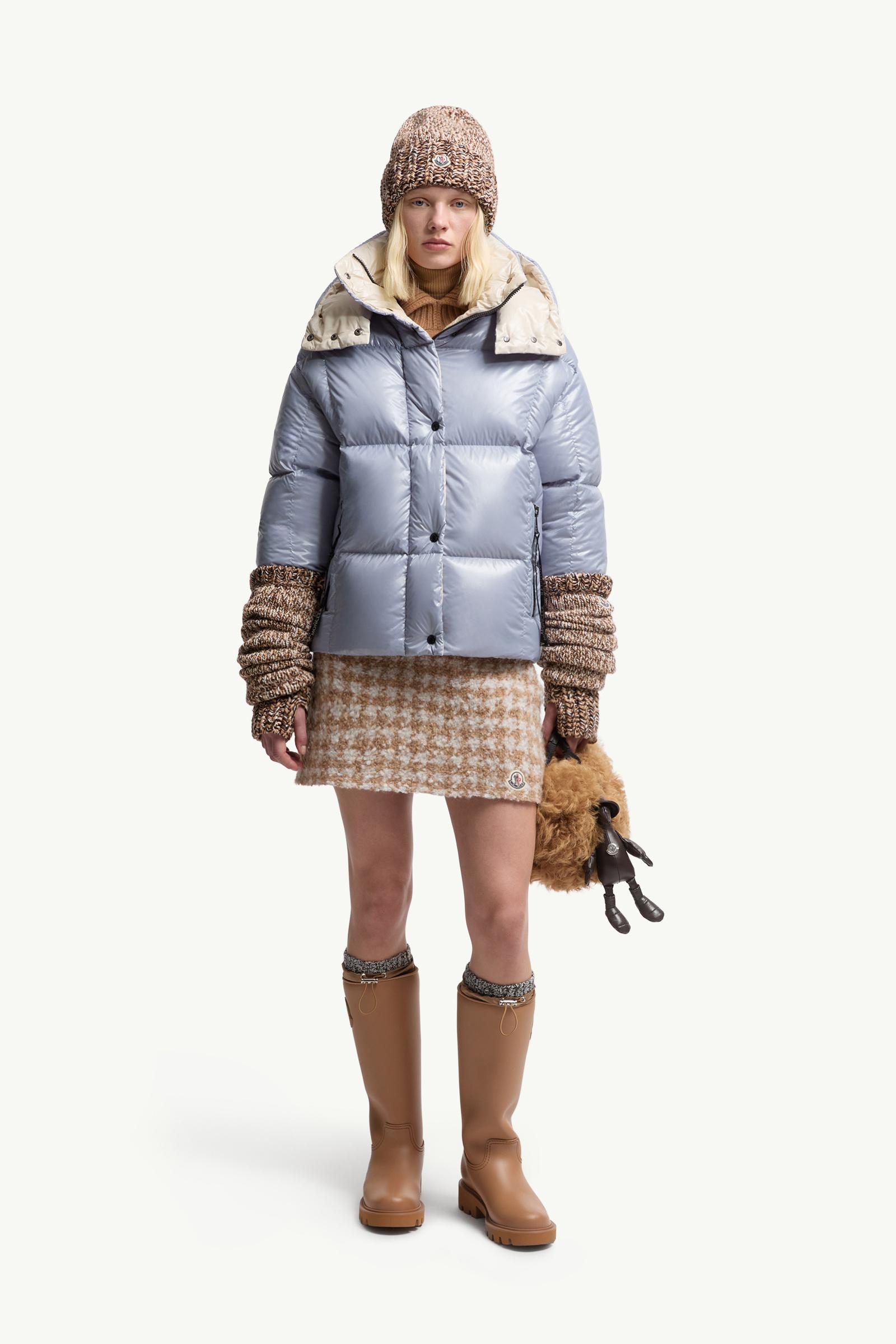 Light Blue Parana Hooded Short Down Jacket - Short Down Jackets