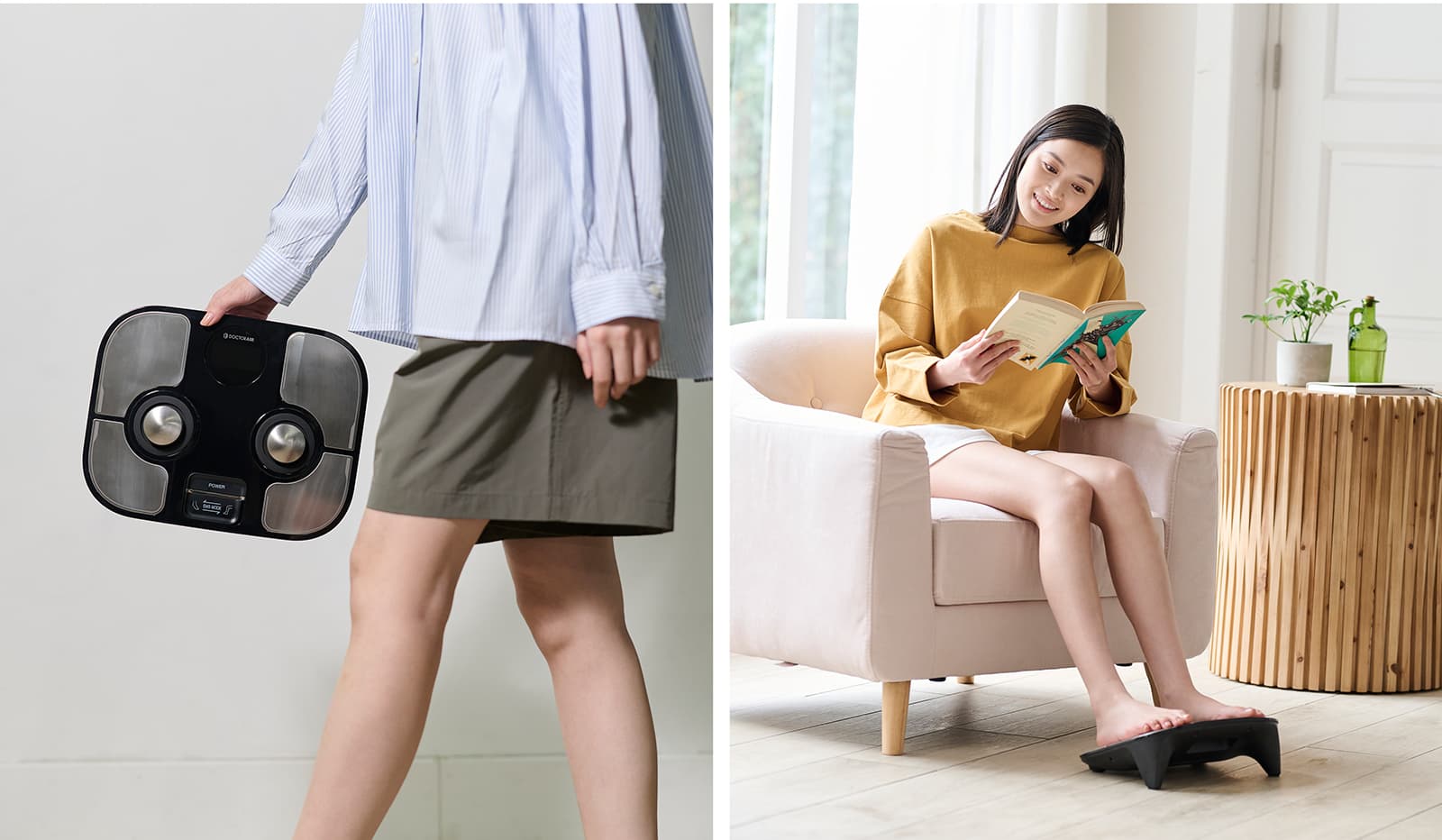 ドクターエア」EMSで足の筋トレ！座って足を乗せるだけで歩行に必要な