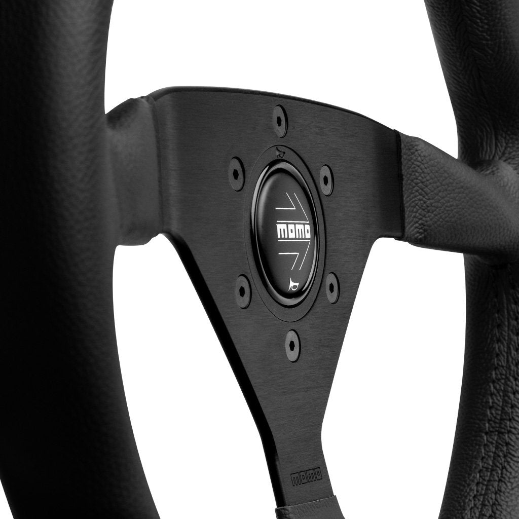 MOMO MONTE CARLO STEERING WHEEL: 350mm/BLACK STITCH – Monrovia