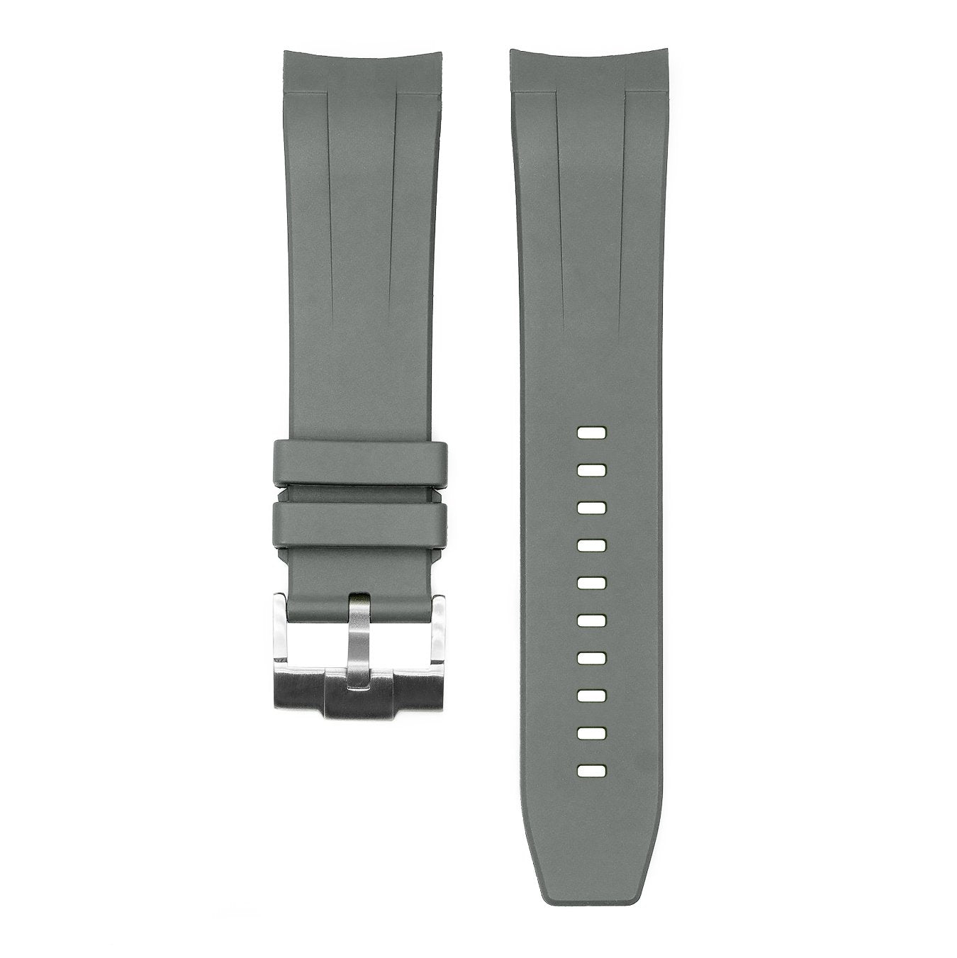 FKM RUBBER (CLASSIC) - FOR SEIKO SKX/ SRPD / SSK (GREY, STEEL