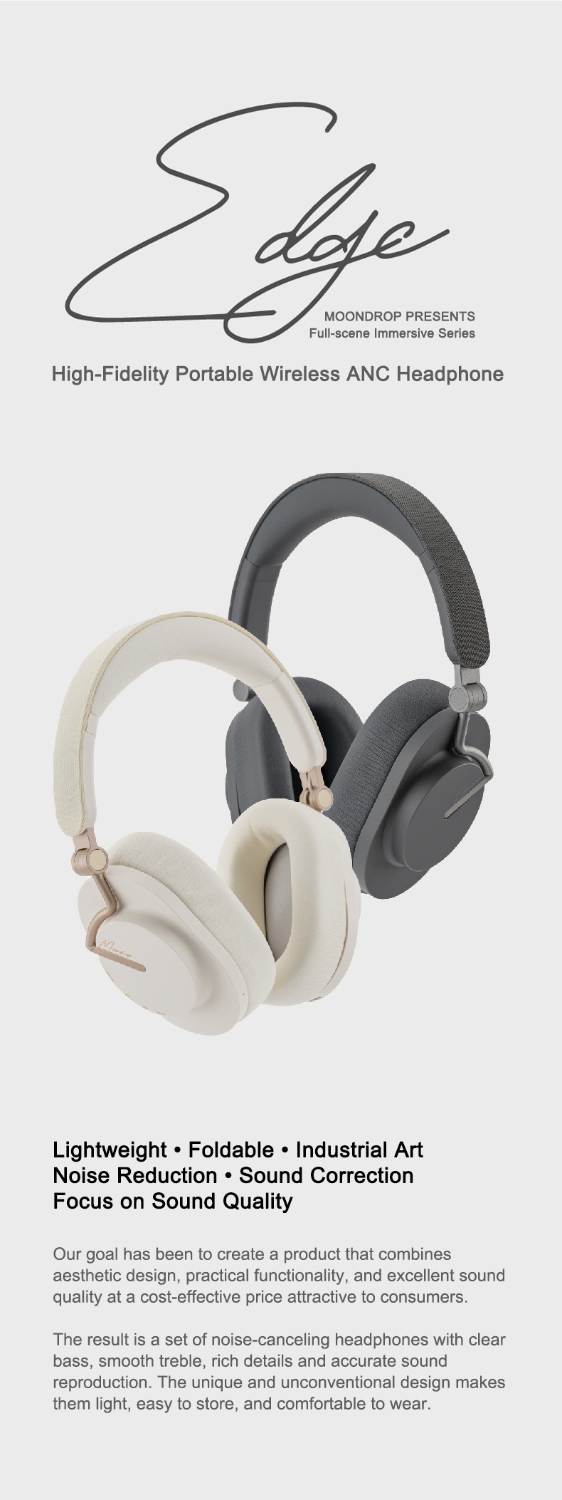MOONDROP EDGE Portable Wireless ANC Headphone | MOONDROP Official