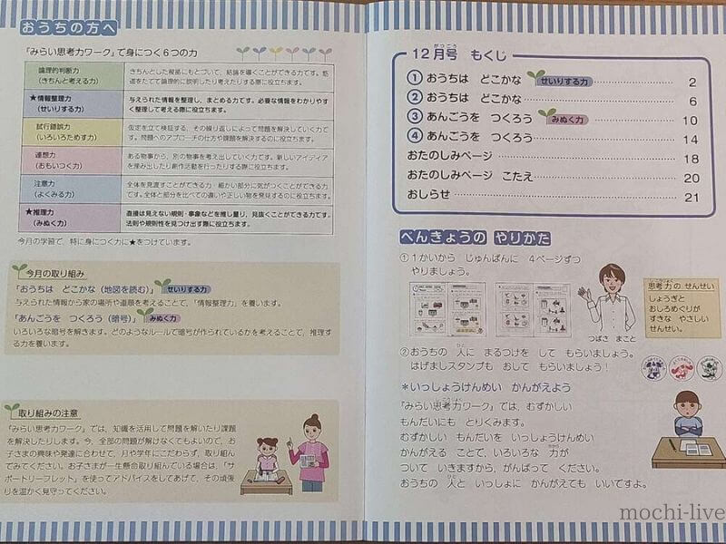 Z会「みらい思考力ワーク」で育む6つの力｜小1長女の教材を使って