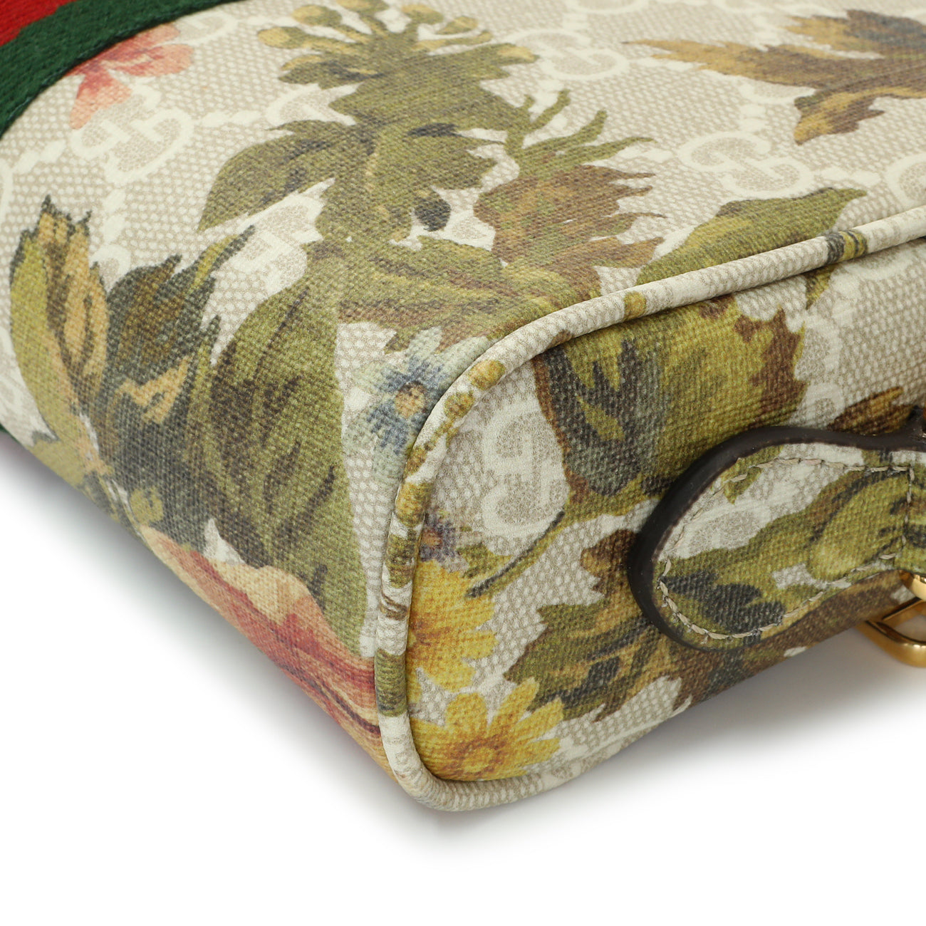 Gucci GG Supreme Monogram Water Flora Web Mini Ophidia Shoulder