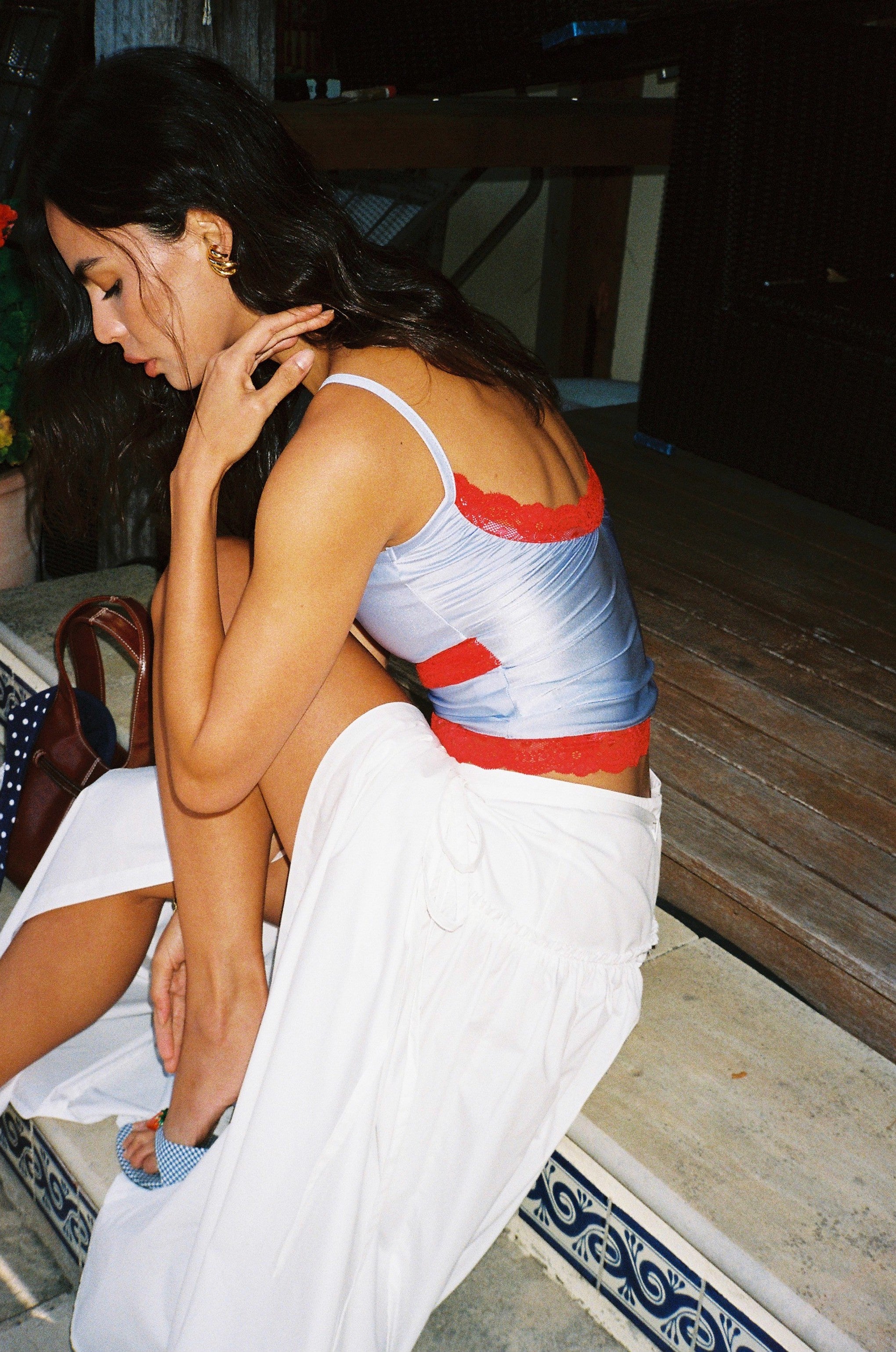 Flora Lace Cami - Azure Rose – Mode Mischief Studios