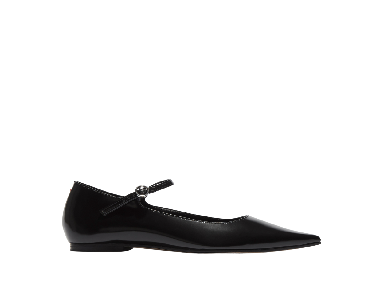 Cleo Leather Flat in Black – Mode Sportif