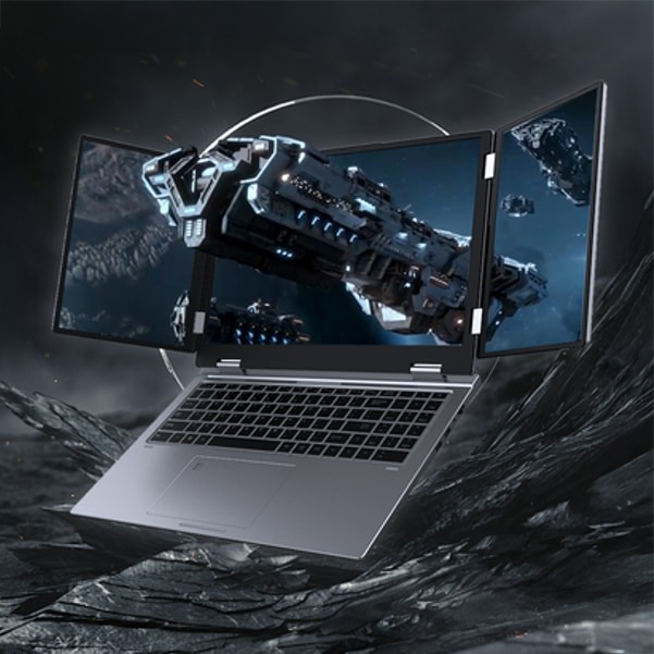 Greyshork X3｜可能性を無限に広げる3画面の革新的ノートパソコン