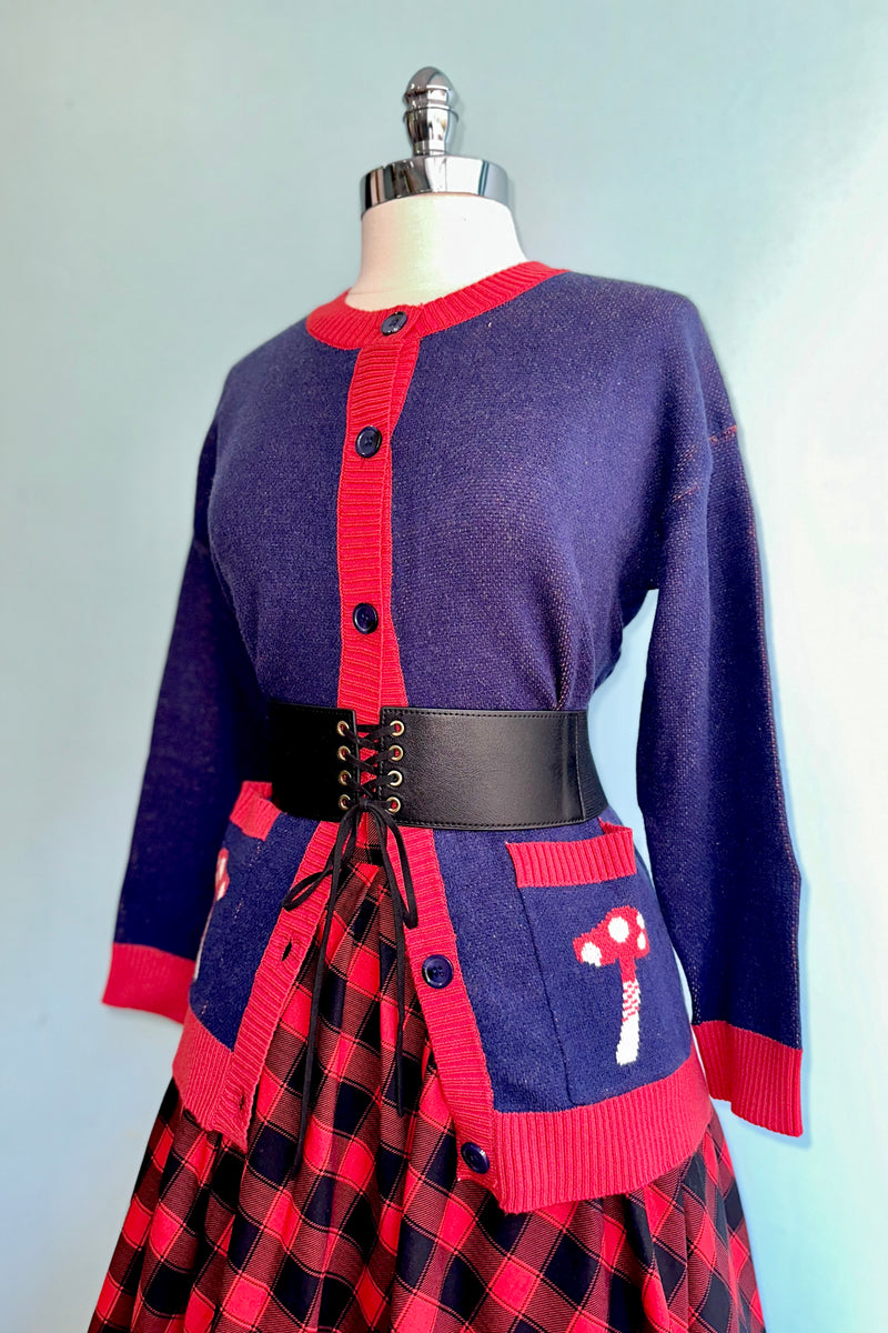 Red Panda and Mushrooms Adley Cardigan by Miss Lulo – Modern Millie