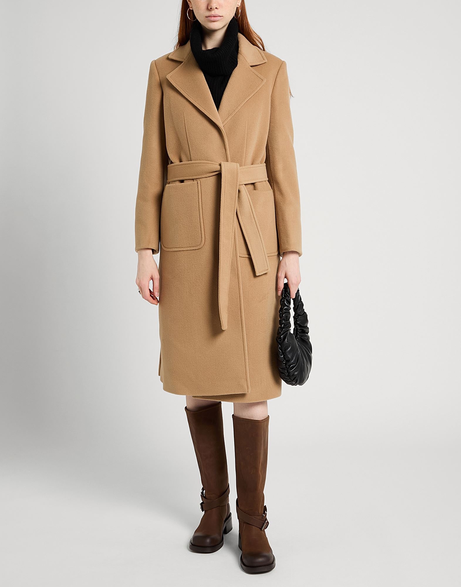 美品】マックスアンドコー ラナウェイ ショートラン キャメル コート