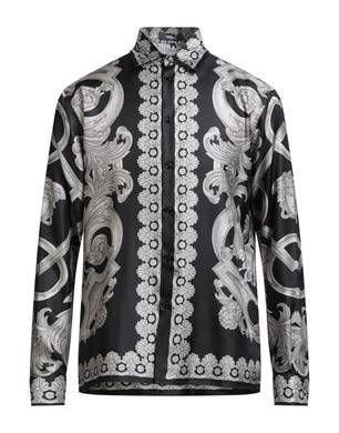 VERSACE Shirts | Black Men's Patterned Shirt | YOOX