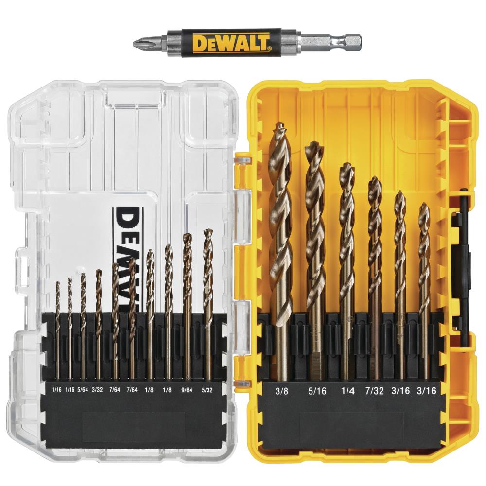 DEWALT 18-Piece Assorted Gold Ferrous Coated Hss Jobber Length
