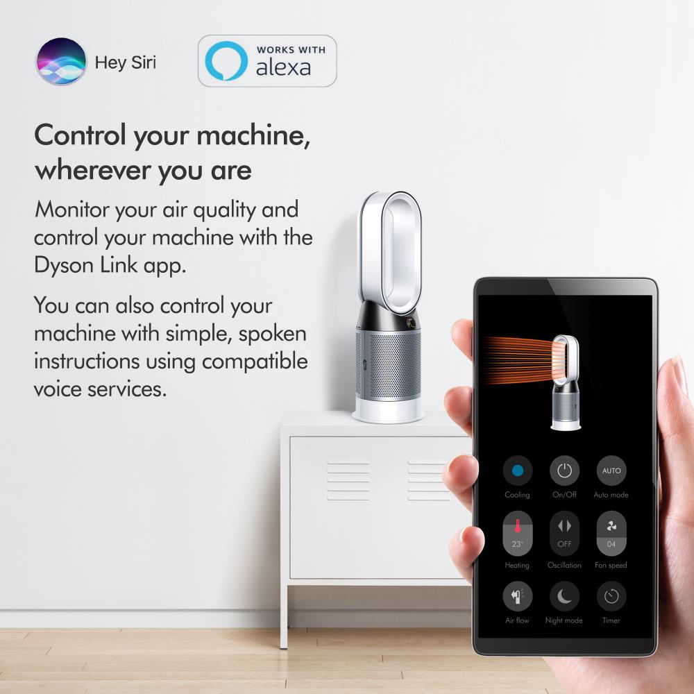 Dyson Pure Hot+Cool, HP04 10-Speed (Covers: 800-sq ft) Smart White