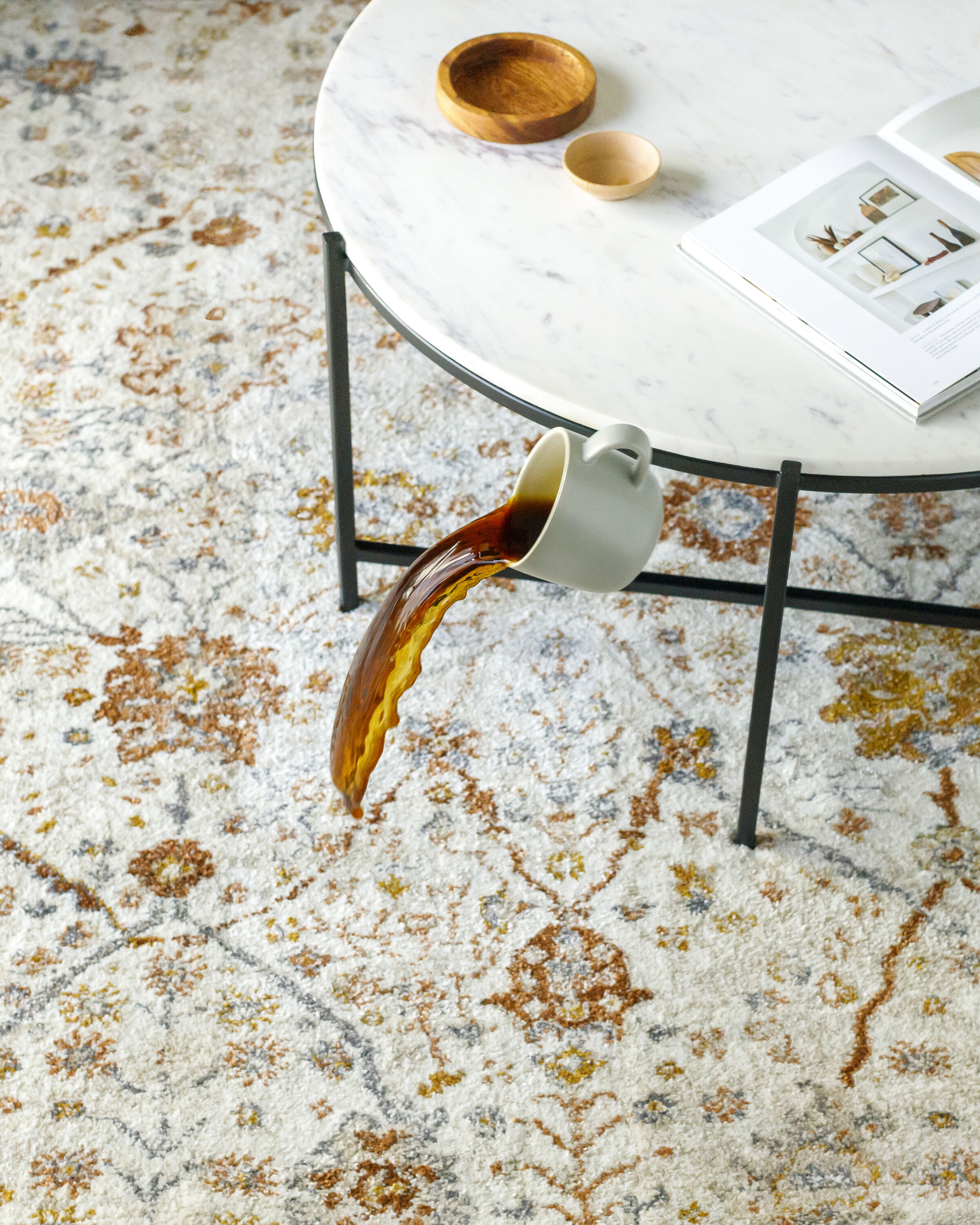 allen + roth with STAINMASTER Camille Border 5 X 8 (ft) Beige