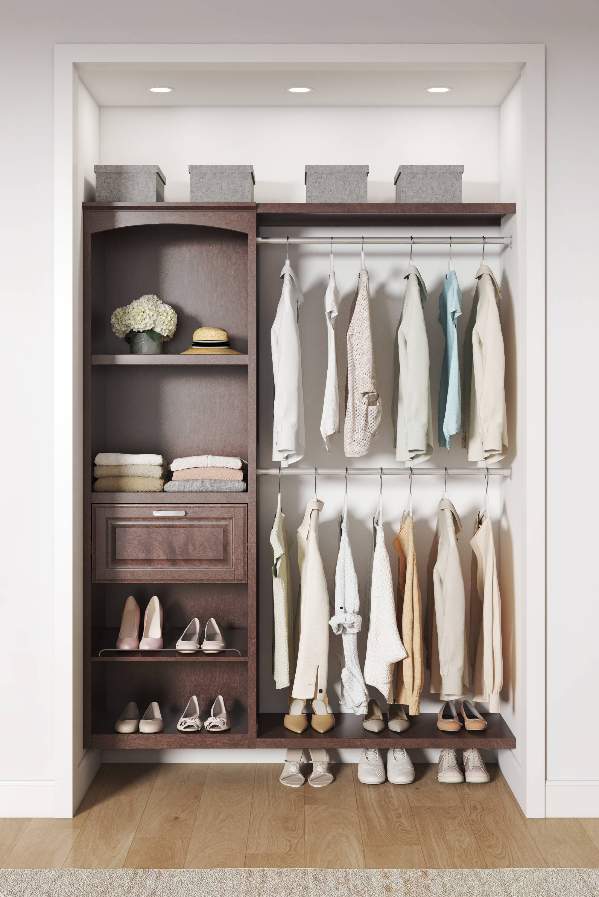 allen + roth Hartford 24-in W x 16-in D x 76-in H Java Solid