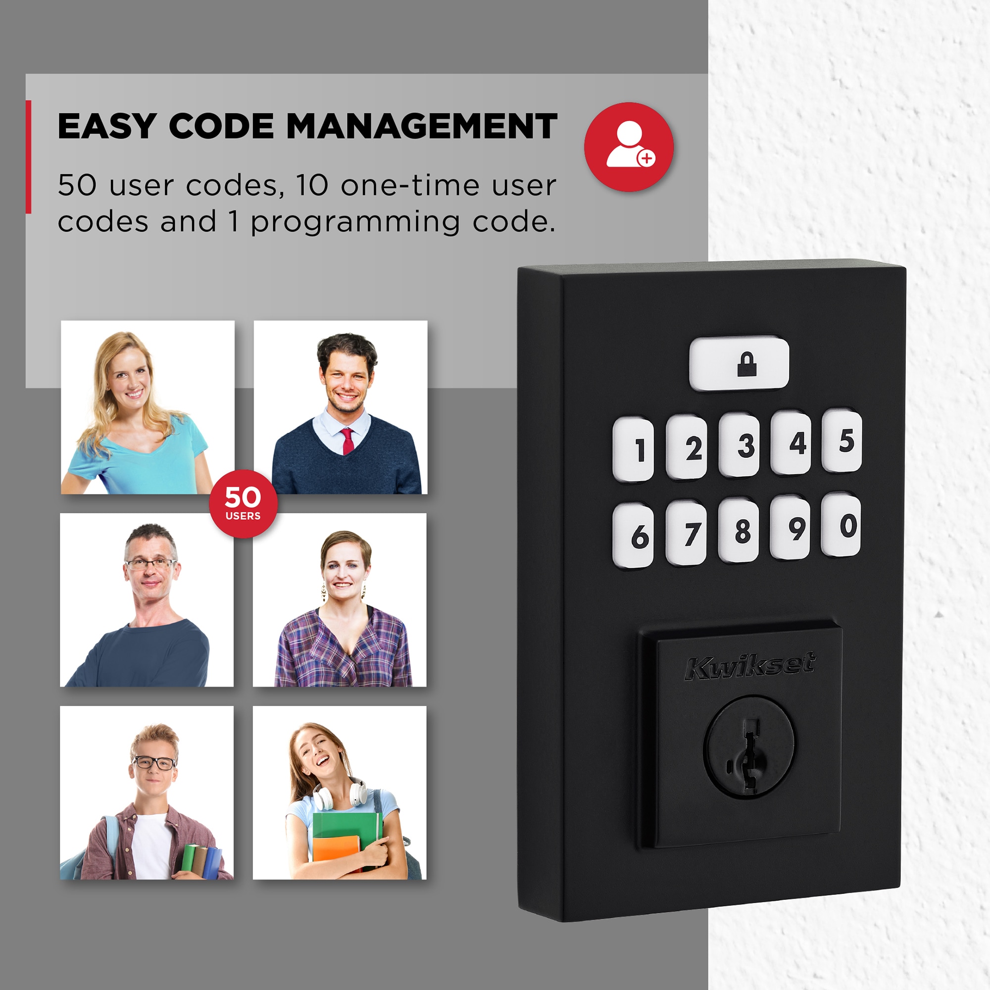 Kwikset 260 SmartCode Matte Black Electronic Deadbolt Smartkey