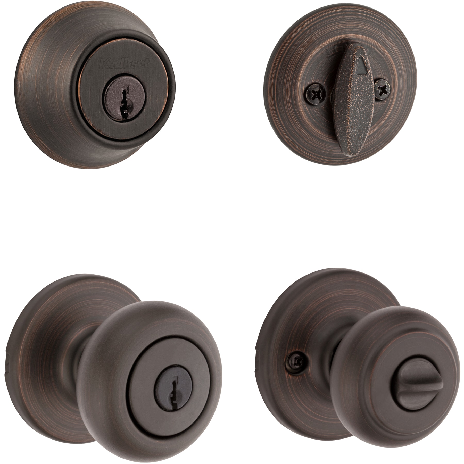 Kwikset Cove Venetian bronze Exterior Single-Cylinder Deadbolt and