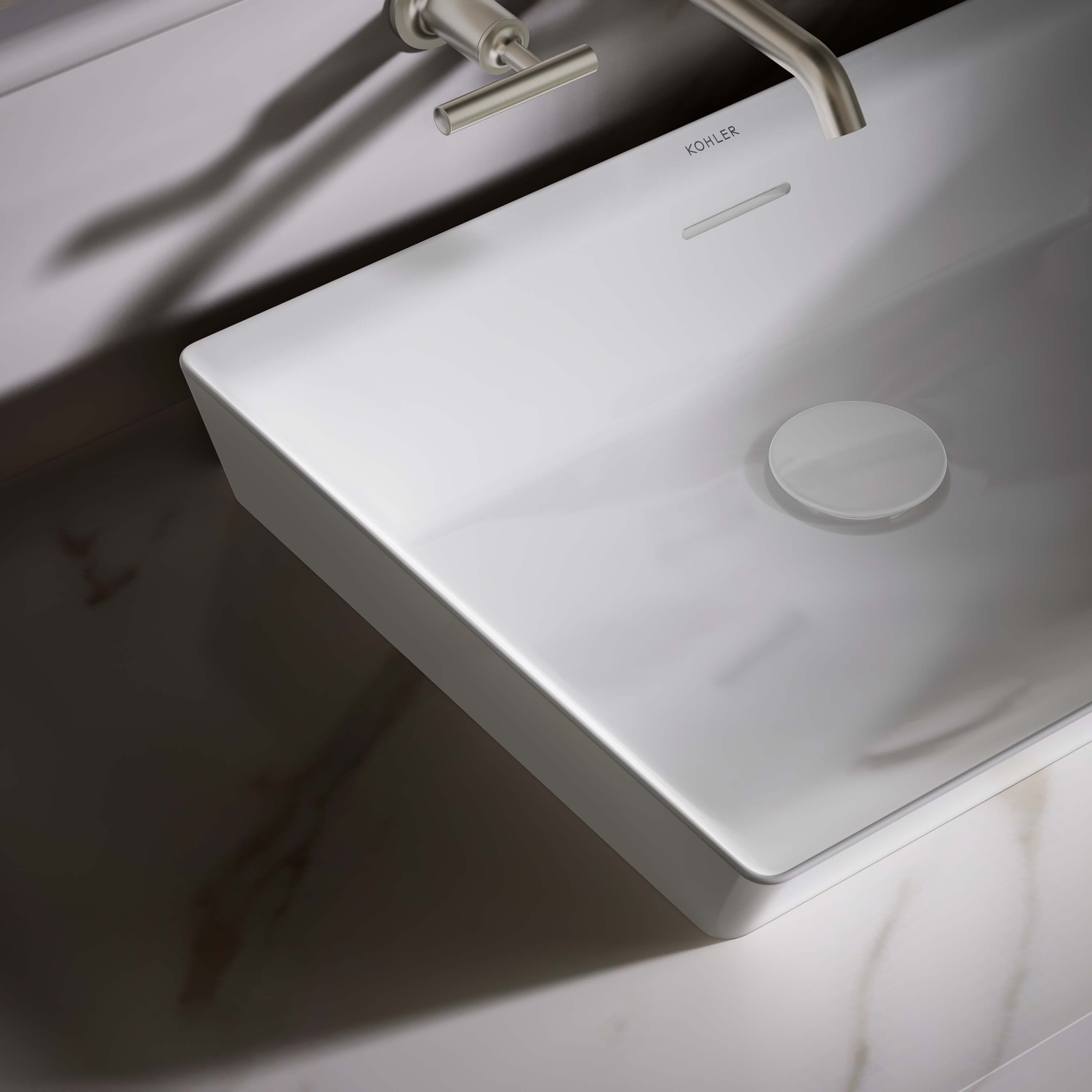 KOHLER Vitreous China Vessel Rectangular Modern White Bathroom