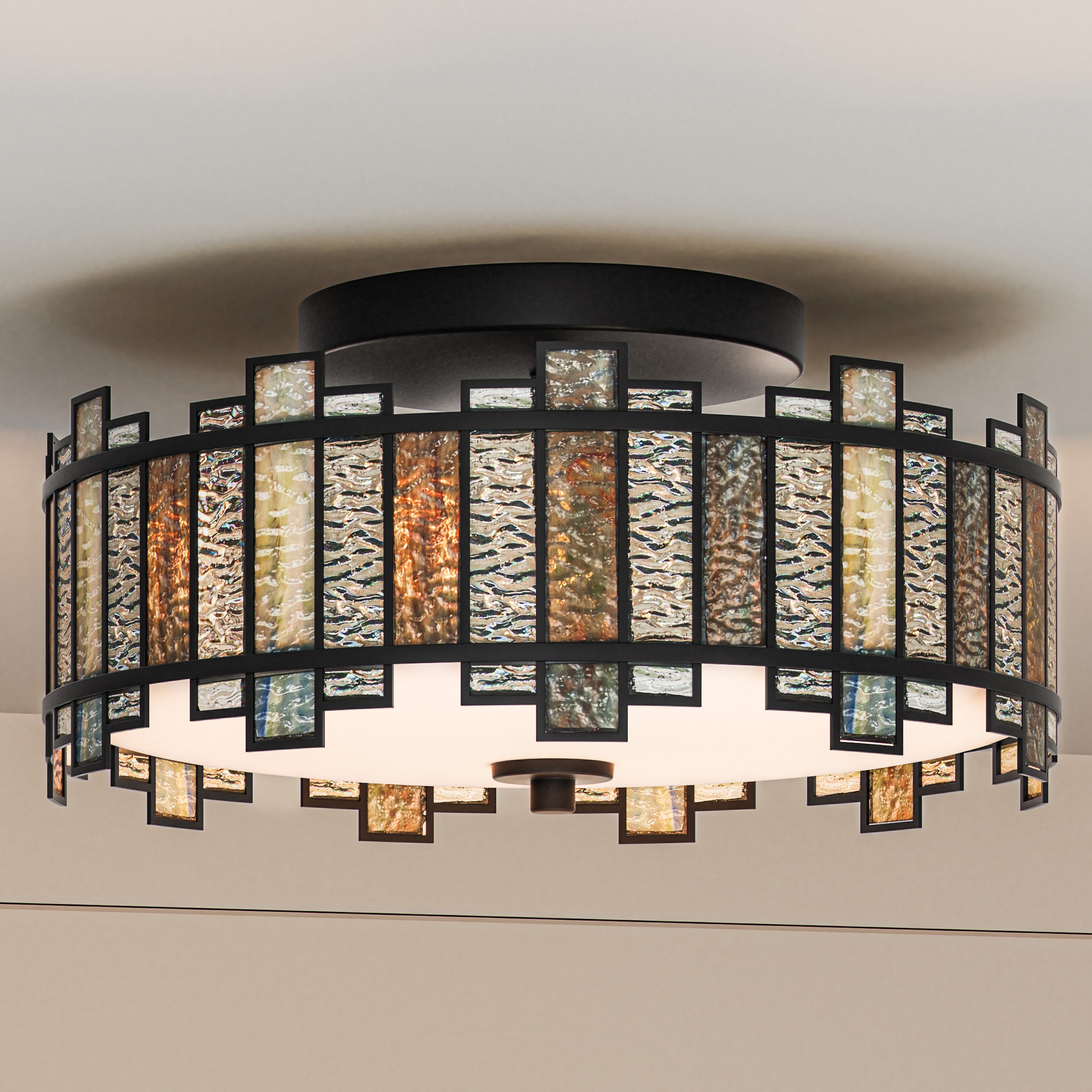 Quoizel Sentry 3-Light 14-in Matte Black Semi mount light LWS3583D