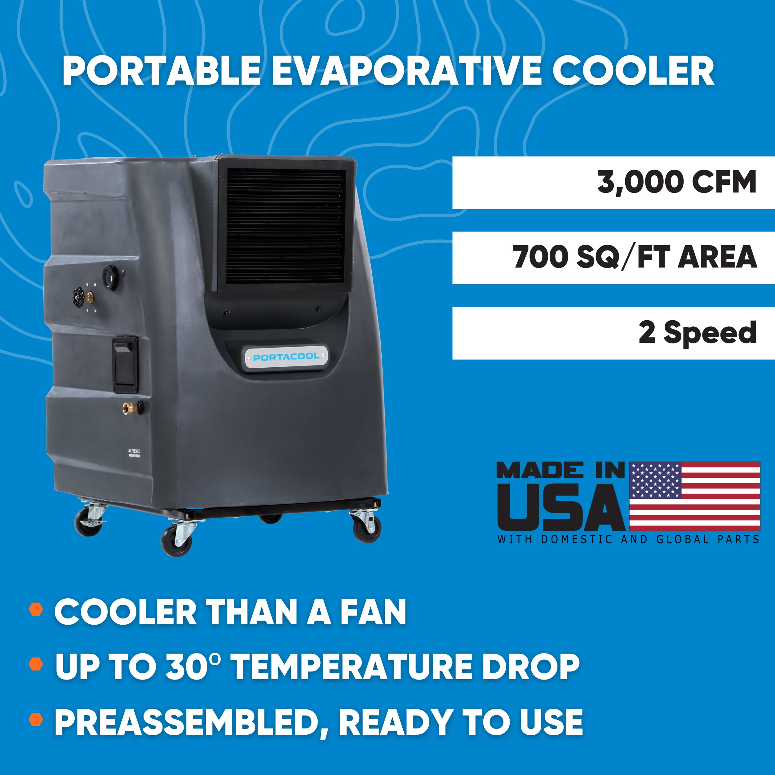 Portacool 2400-CFM 2-Speed Outdoor Portable Evaporative Cooler for